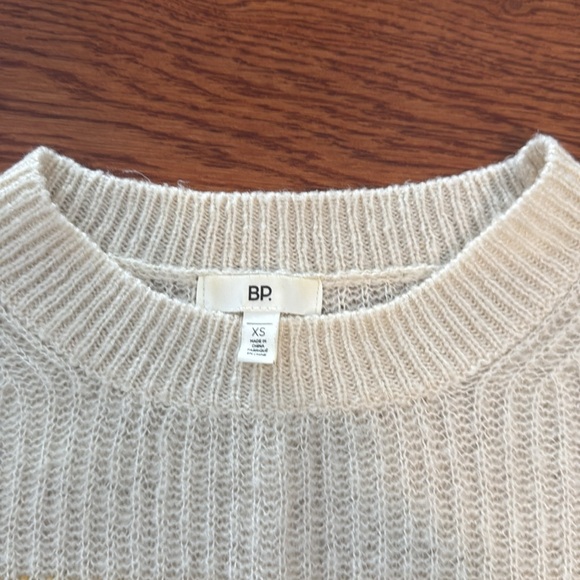 BP yellow grey broad striped slouchy pullover sweater - Picture 7 of 10